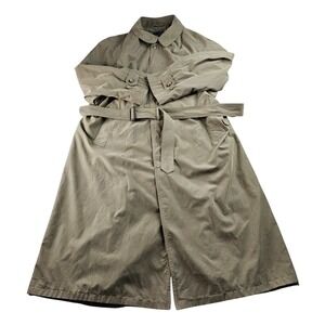 Newport Harbor Trench Coat Women's Olive Belted‎ Waist Long Sleeve Button Front